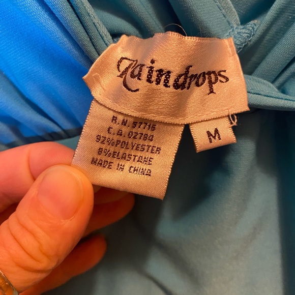 Beautiful light blue ruched middle Raindrops dress - Picture 4 of 5